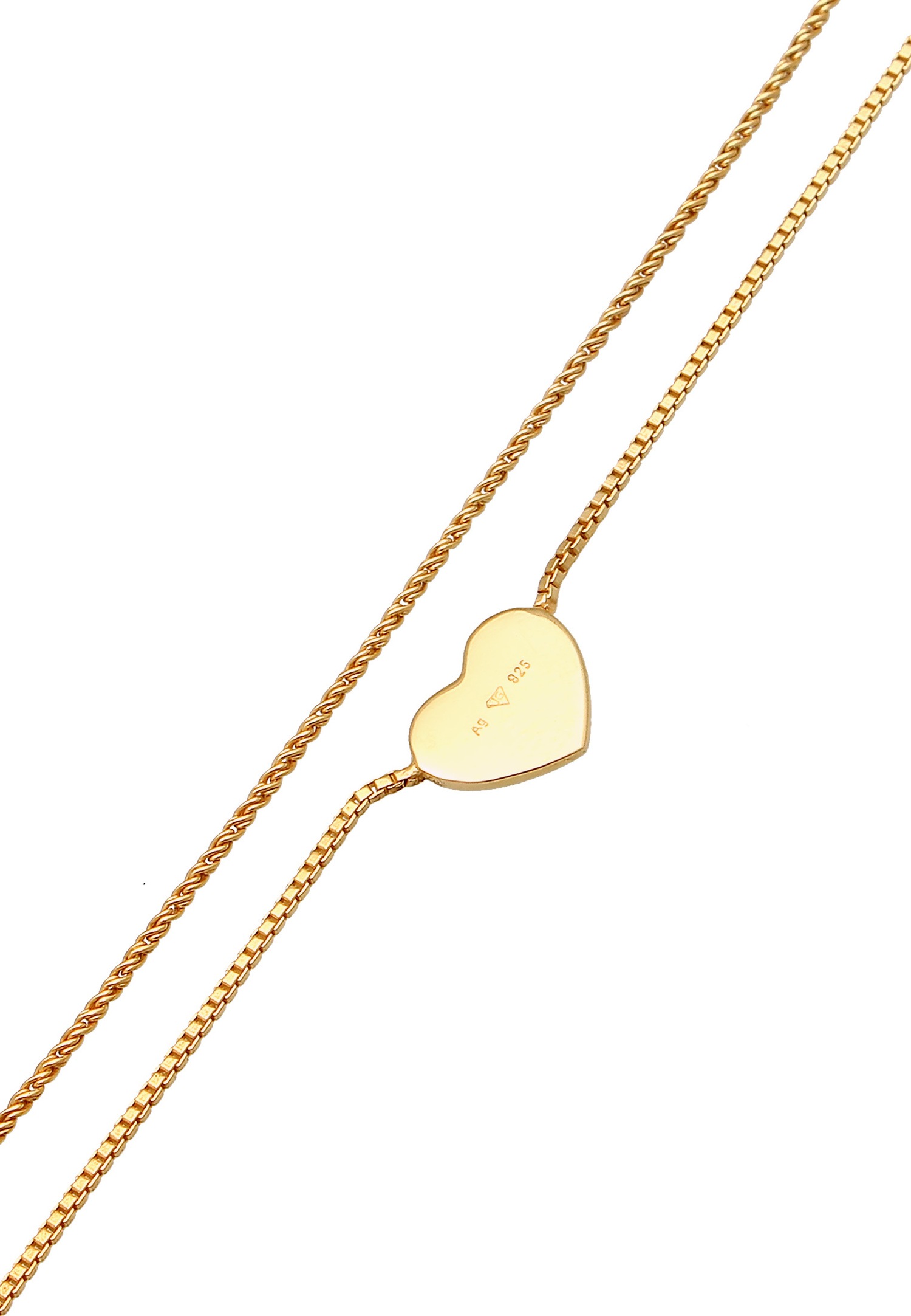Elli Femmes choker coeur pendentif couches look en argent sterling 925