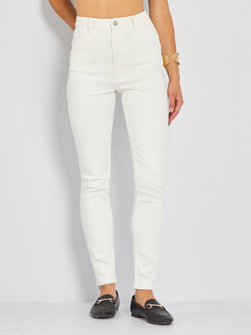 Calça jeans skinny push-up - L28 - BRANCA