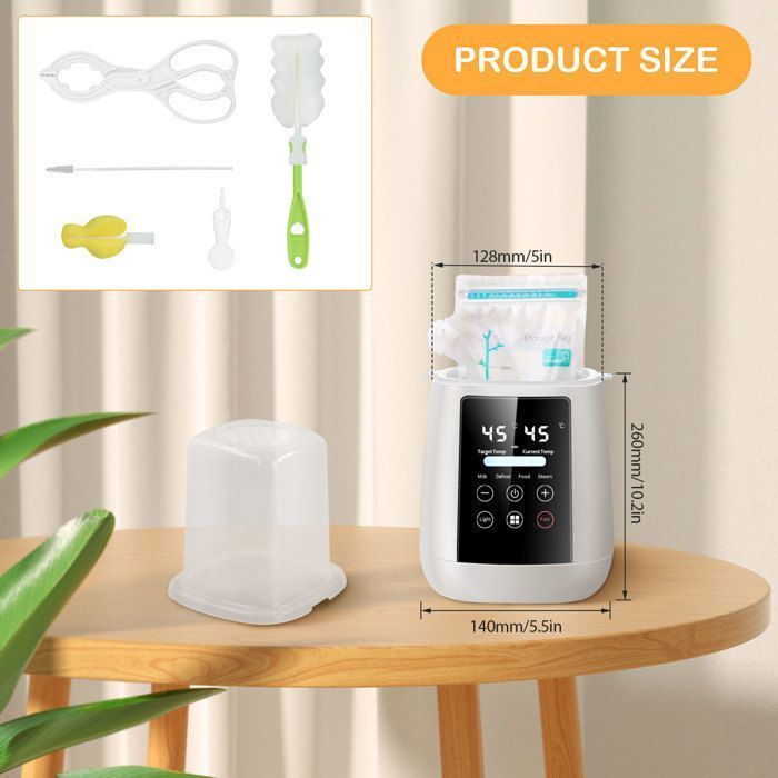 Chauffe Biberon, Chauffe Lait Rapide, Décongélation, Chauffe Aliments, Stérilisateur, Écran LCD, Minuterie, Contrôle de .
