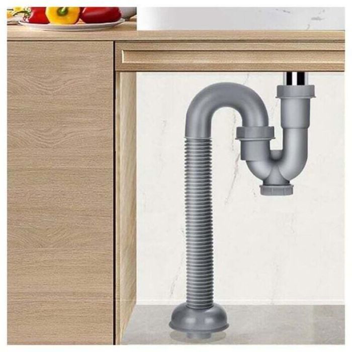 Sifone per lavello a forma di U - Virex® - Tubo flessibile ed estensibile - Diametro interno 32 mm - Lunghezza massima 89 cm