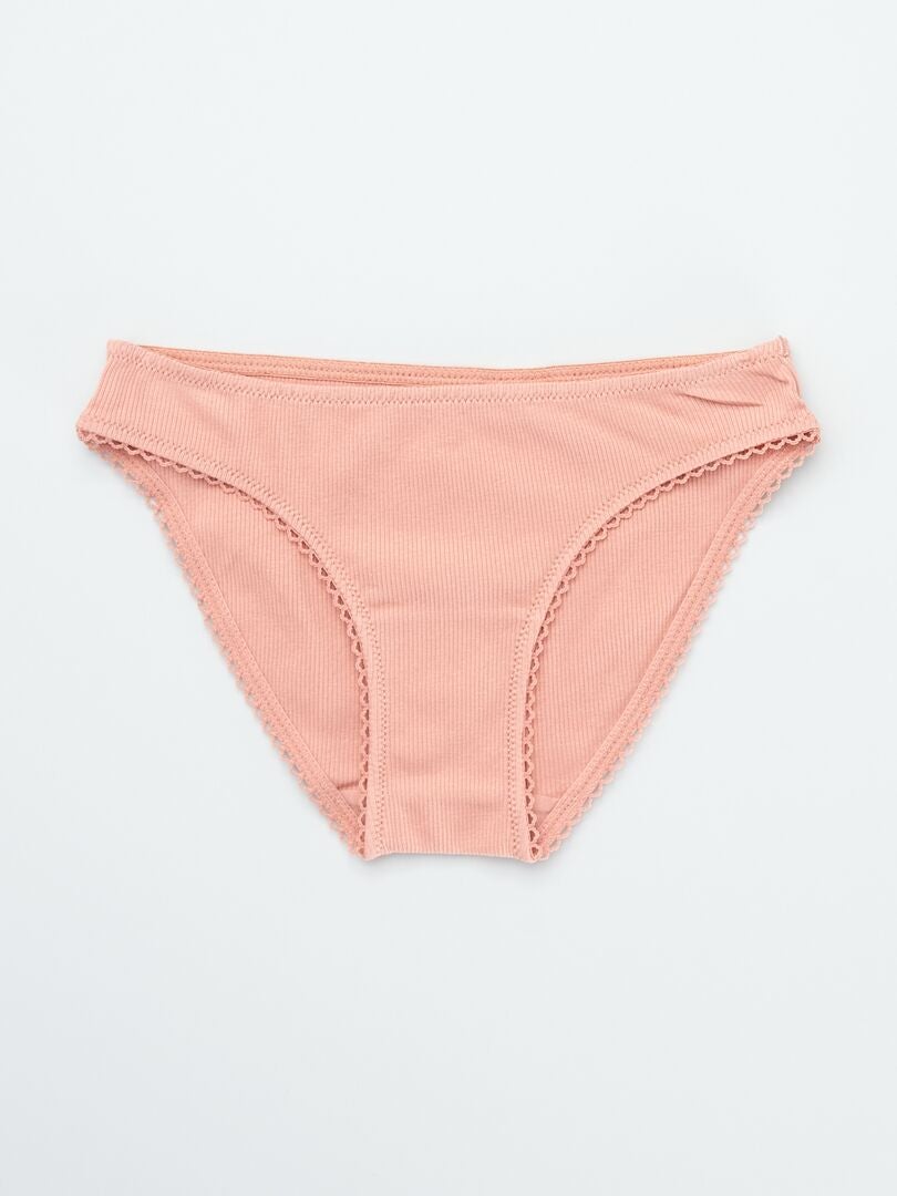 Calcinhas de malha canelada - Conjunto com 2 unidades - ROSA