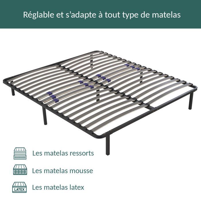 Essential 160x200cm Bed Base | Durable and Comfortable | Poplar Slats | Quick and Easy Assembly