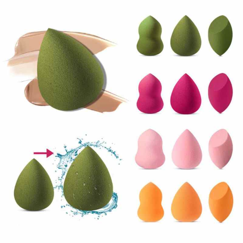 Lot de 3 éponges à maquillage, houppettes, éponges à maquillage pour le visage, fond de teint, poudre et crème, outil de maquillage pour femmes