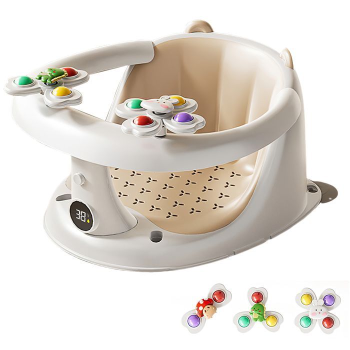 Asiento de baño para bebé - Anillo de baño para bebé - 4 ventosas antideslizantes y cojines - Seguridad - Para niños de 6 meses en adelante
