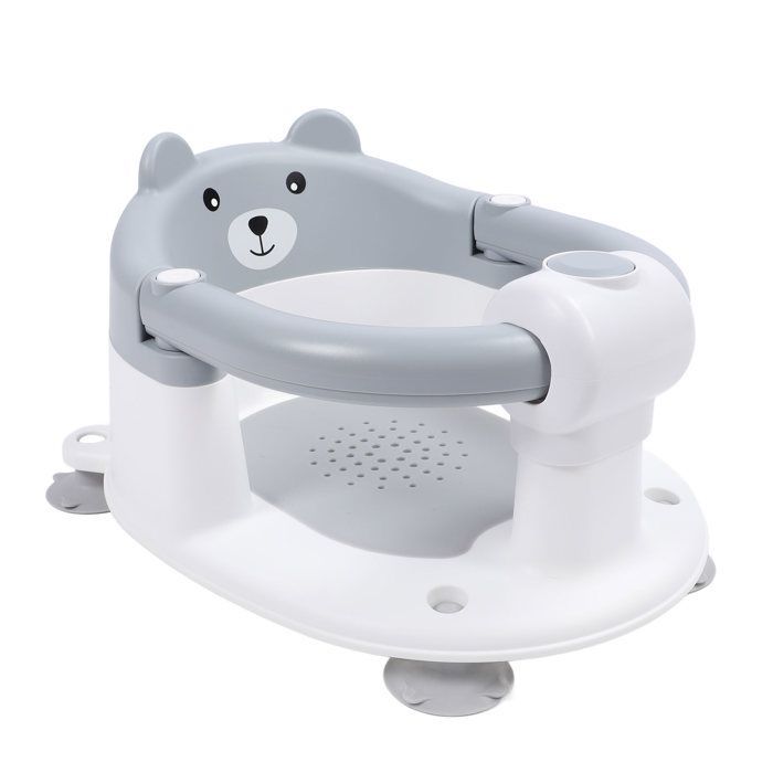Vvikizy Baby Bath Seat, Non-Slip Infant Bath Chair, Baby Sitting Seat, Nursery Stool, Gray