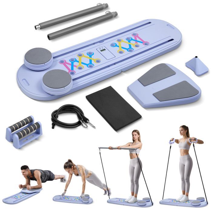 Macchina Pilates Reformer 5 in 1 per uso domestico, con tavola addominale pieghevole, per Pilates Reformer completo per tutto il corpo.