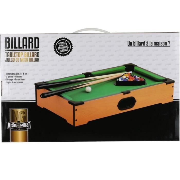 Tabletop Billiards Game - Mister Gadget - Gadget Fun - Brown and Green