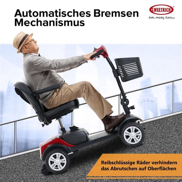 Scooter électrique 4 roues 300W-CDISPLAY-Siège pivotant à 360 degrés-Portée 15 à 25 kilomètres