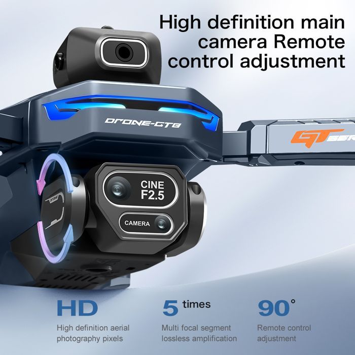 GT8 8K Drone VR Professionel Pad HD Dobbelt Kamera Skærm 5G Fjernbetjening WIFI Børsteløs Motor Forhindringsundgåelse Sammenklappelig Legetøj