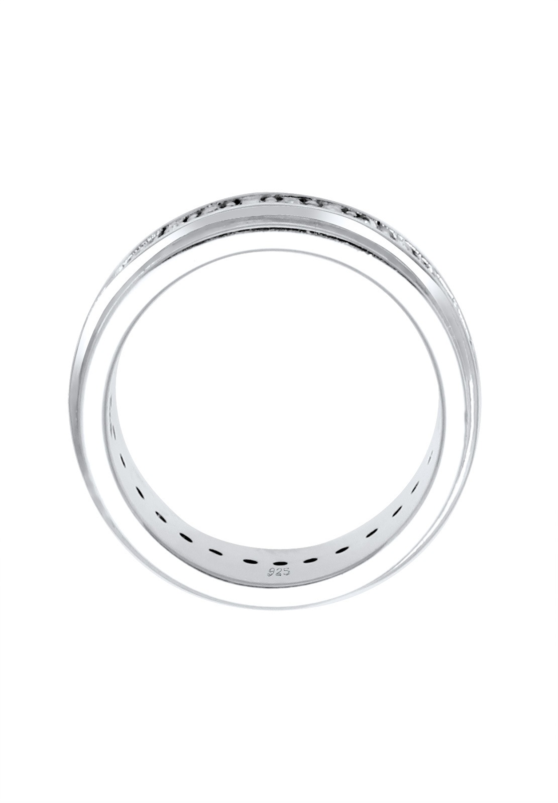 Elli Femmes bande classique avec cristaux en argent sterling 925