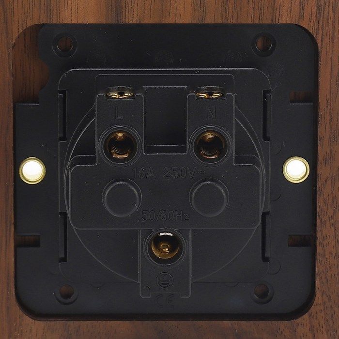 Presa elettrica a muro SALALIS, presa a muro in noce nero, presa elettrica standard retrò, interruttore fai da te