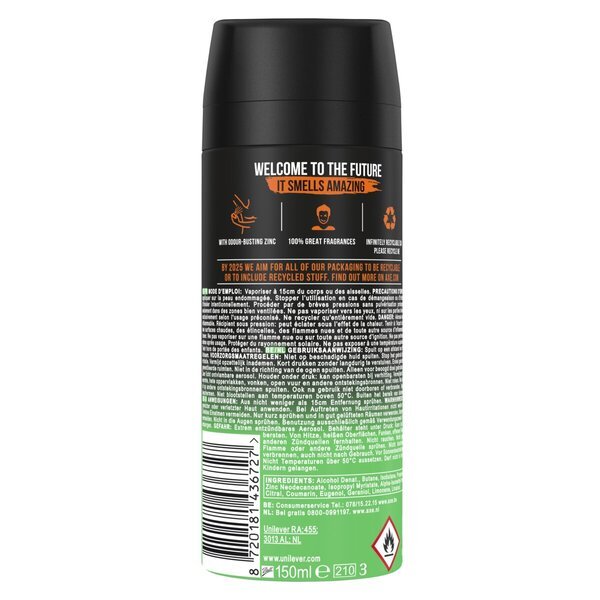 Axe Jungle Fresh dezodorants un ķermeņa aerosols<br>150ml