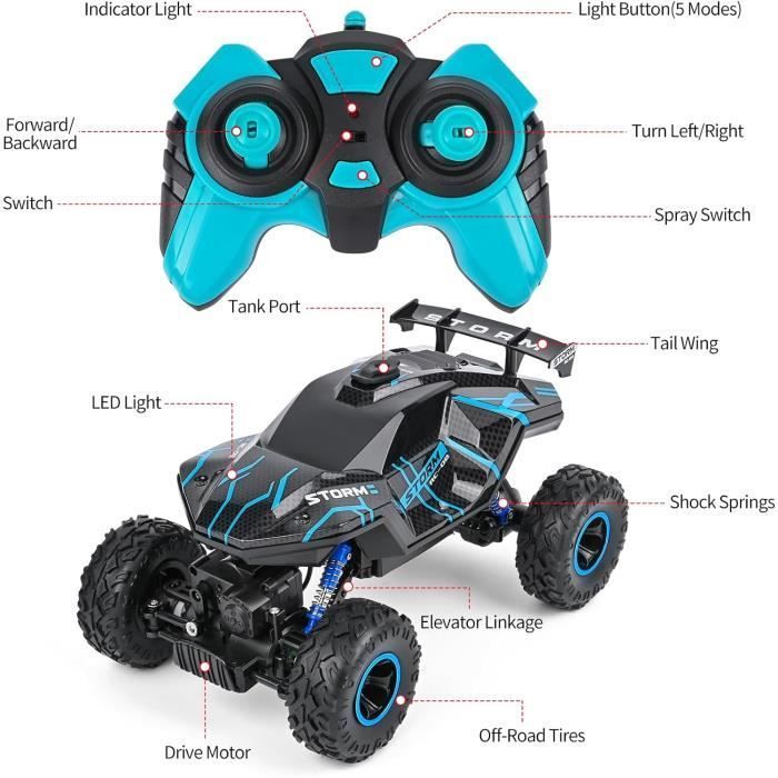 KYAMRC Off-Road Afstandsbestuurbare Auto - 4WD - 2,4 GHz - 2 Oplaadbare Batterijen - Voor Kinderen van 6-13 Jaar