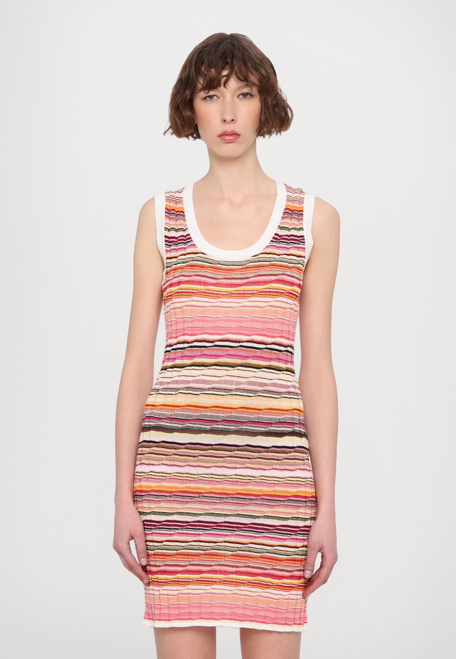 Robe courte sans manches Missoni - Robe de cocktail / Robe de soirée - tons roses