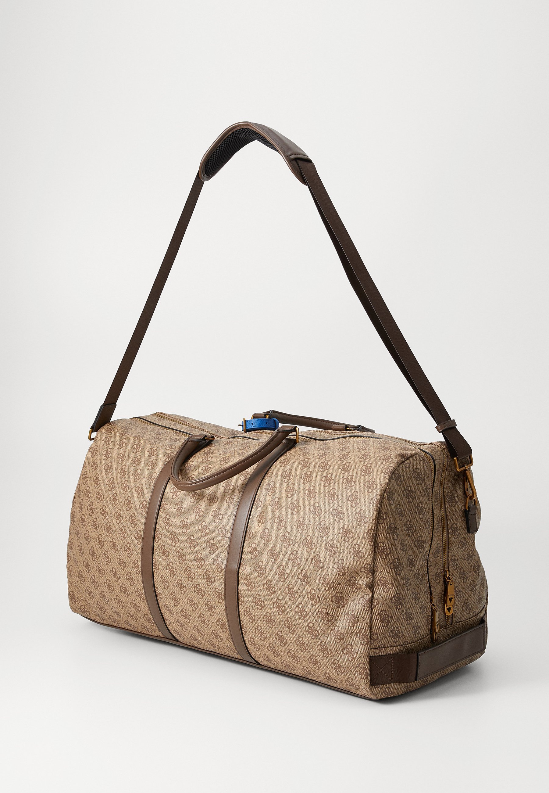 Guess PISA DOUBLE ZIP - Weekendtas - beige/bruin/blauw