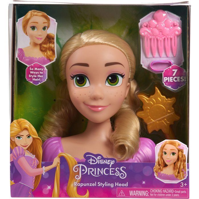 Cabeza para peinar - Princesa Disney - Rapunzel - 6 accesorios - Para mayores de 3 años