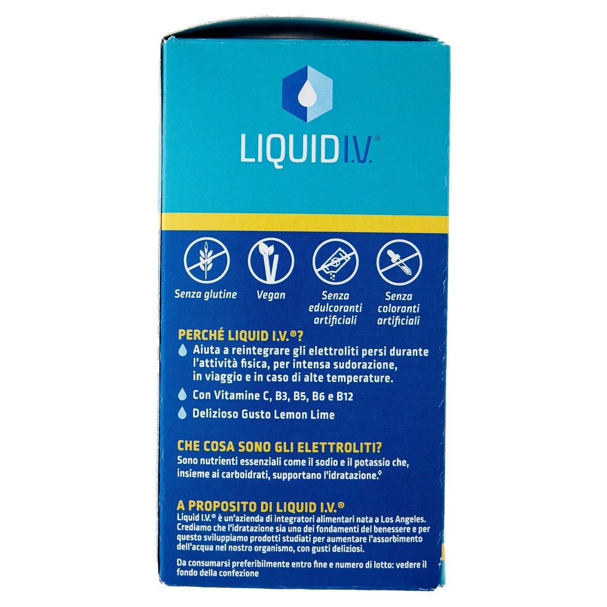 Multiplicador de hidratación intravenosa líquida sabor limón, 10 sobres, sin gluten.