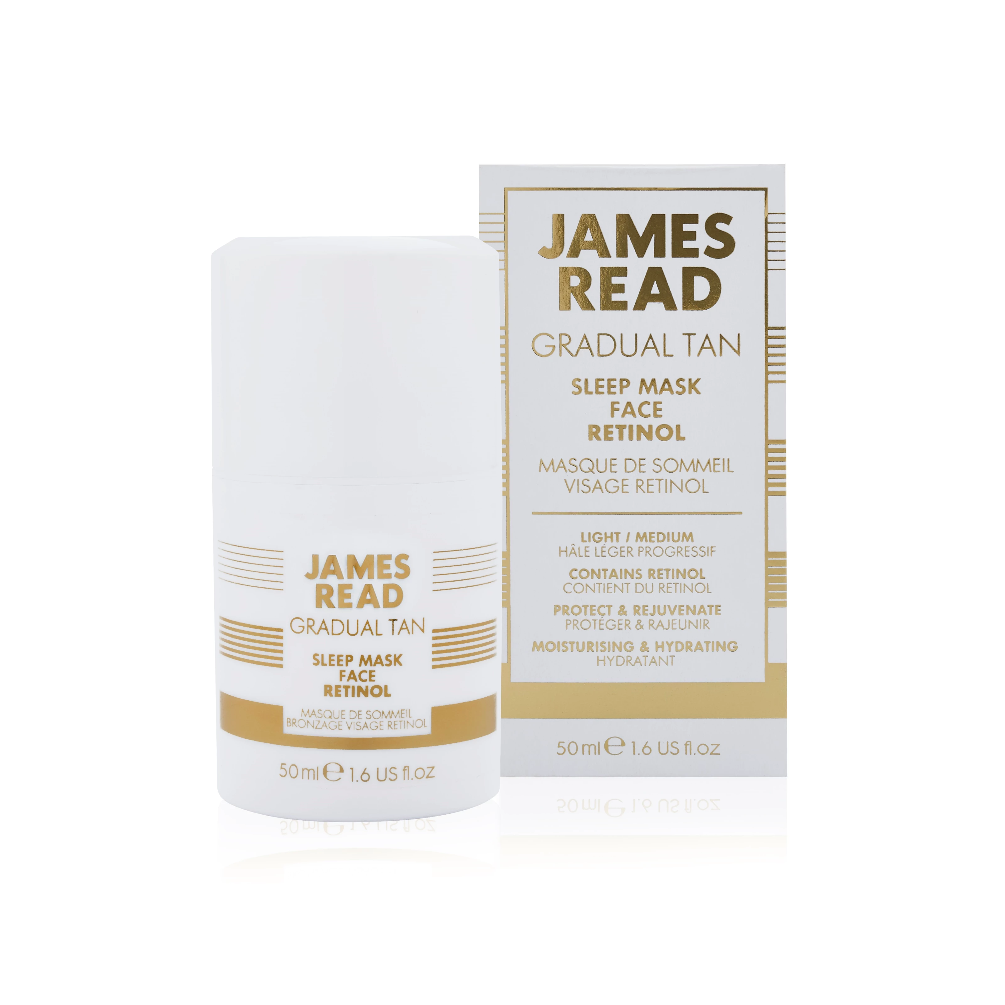 Mască de somn pentru față cu retinol și bronz 50 ml - James Read