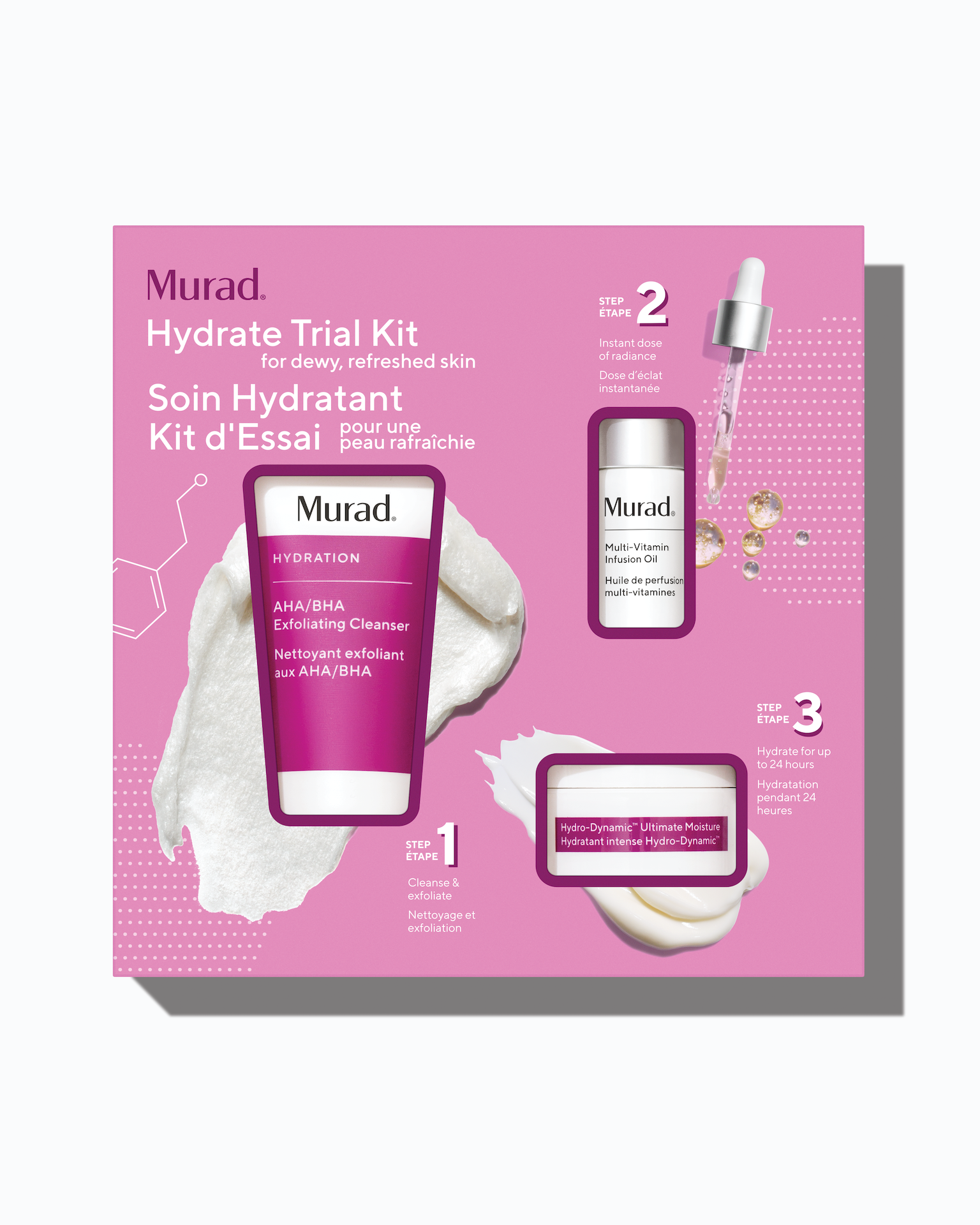 Kit de testare hidratare pentru o piele răcoritoare și revigorată 85 ml - Murad