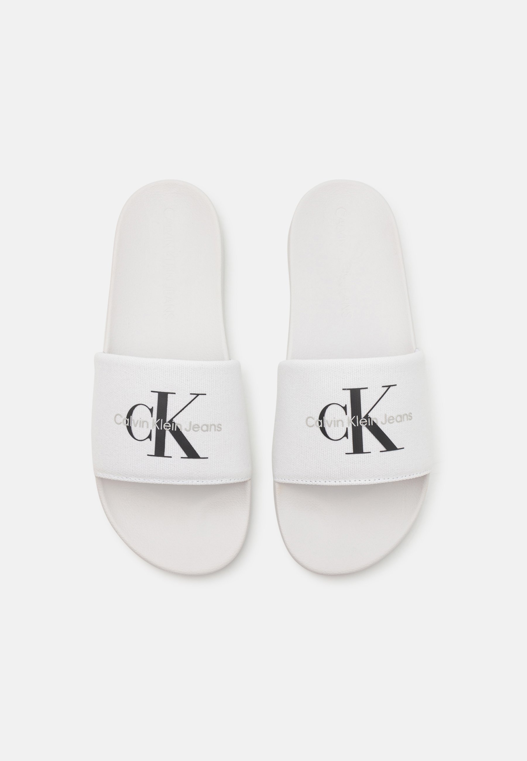 Calvin Klein Jeans SLIDE MONOGRAM - Muiltjes - drievoudig helder wit