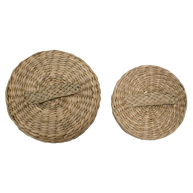 Cesta para el hogar con tapa s/2 ø 12x10/10x10 cm algas marinas