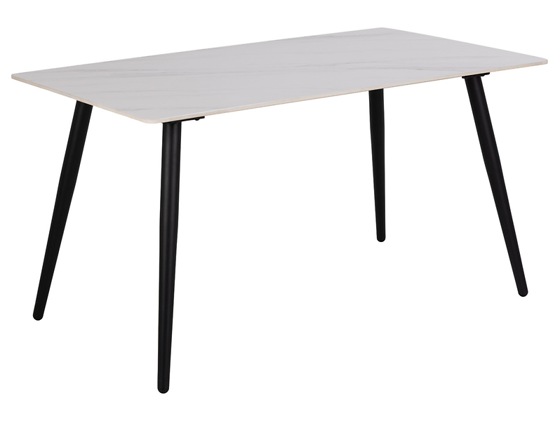 Stół prostokątny Wicklow 140x80 z płyty ceramicznej biały