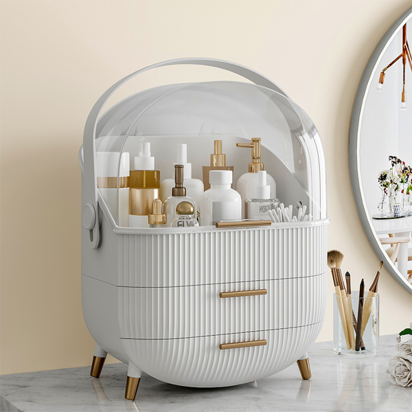 Livingandhome Elegáns Smink Tároló Rendszerező Doboz - Fehér