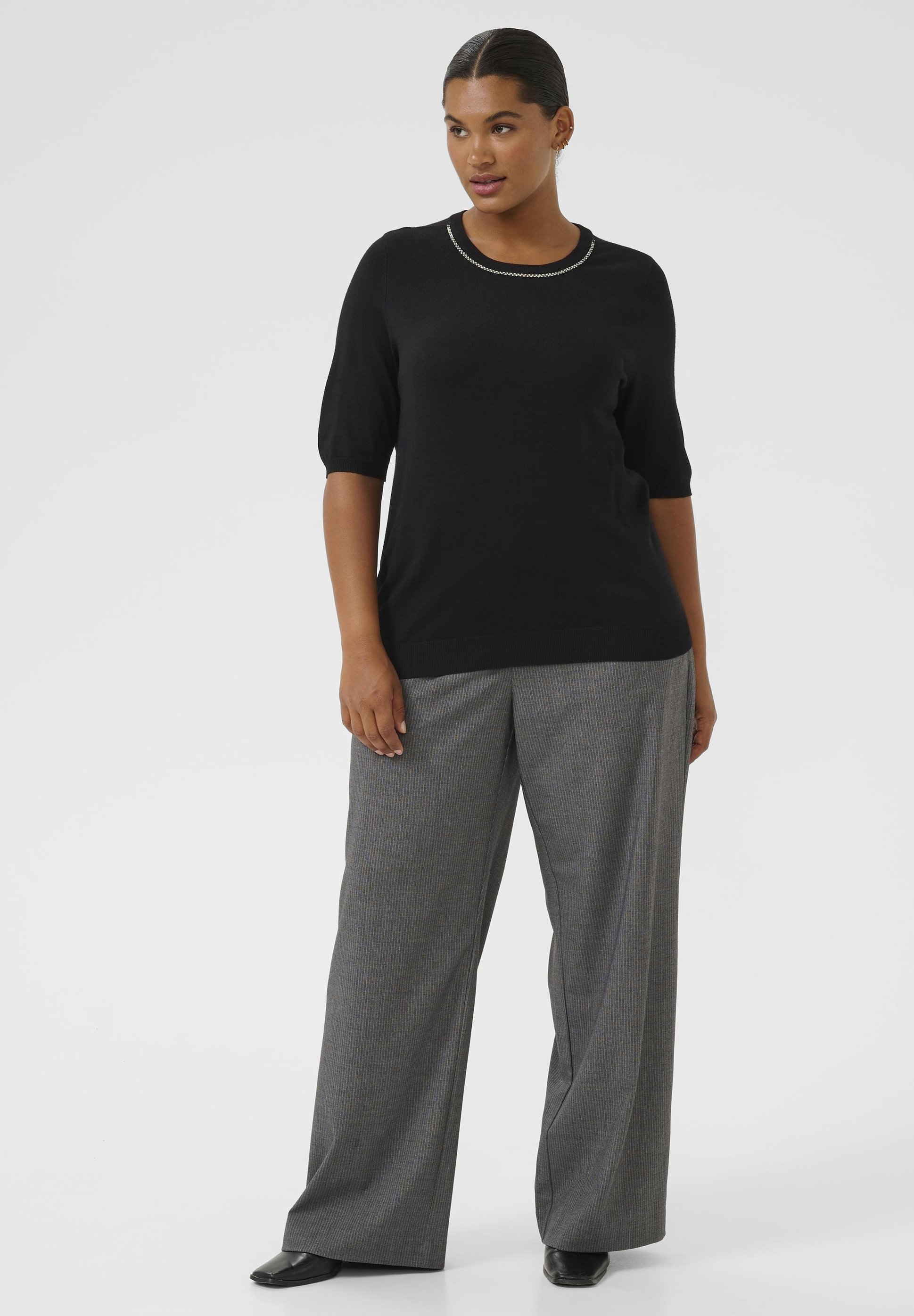 T-shirt imprimé Kaffe Curve CARLA - noir profond