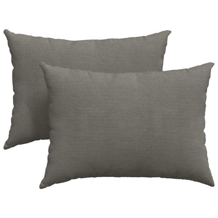 Sofakissen – VIDAXL – 70 x 50 x 20 cm – 2er-Set – Hellgrauer Cord – Abnehmbarer Bezug