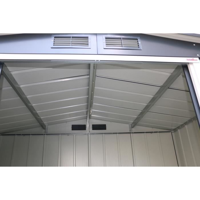 4.77 m² Metal Garden Shed - DURAMAX - Anchoring Kit Included - Anthracite Grey