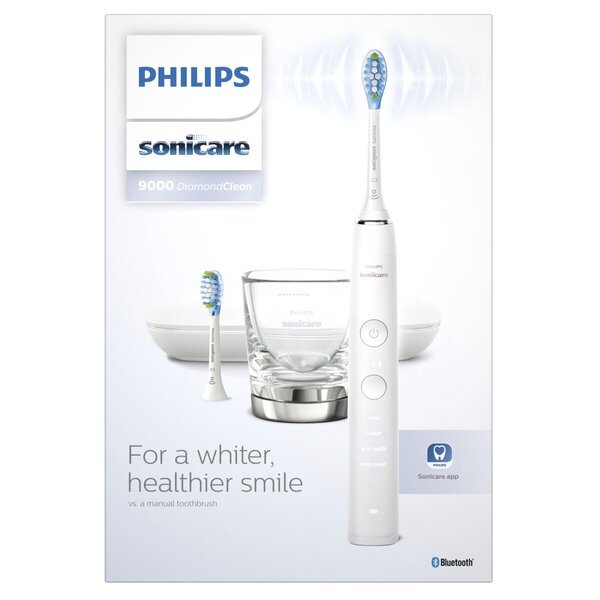 Električna zobna ščetka Philips Sonicare serije 9000 DiamondClean, bela