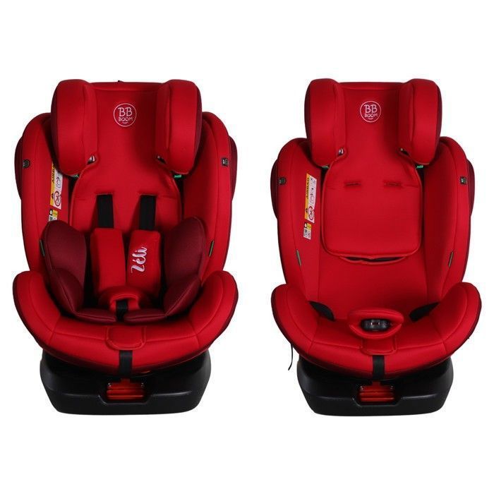 ZELI i-Size Convertible Car Seat, 360° Swivel, for Children 40-150 cm, 0-36 kg, Isofix Top Tether, Red with Canopy