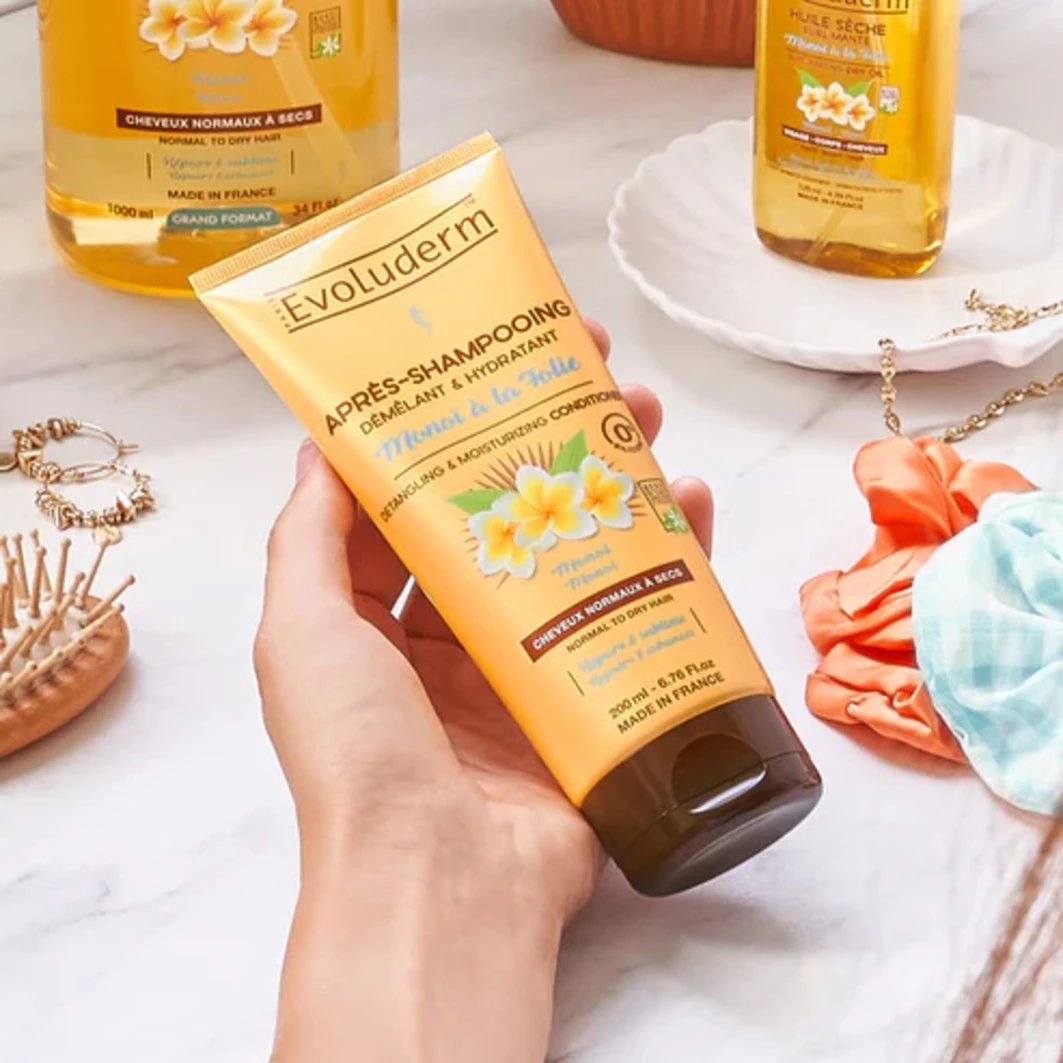 Evoluderm Après-Shampooing Démêlant & Hydratant Monoï à la Folie