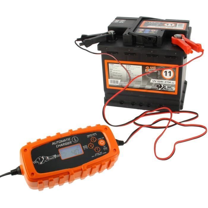 Chargeur Batterie Automatique 6V/12V - 4A - XL PERFORM TOOLS - Fonction maintient de charge - pour batterie de 3 et 75 Ah
