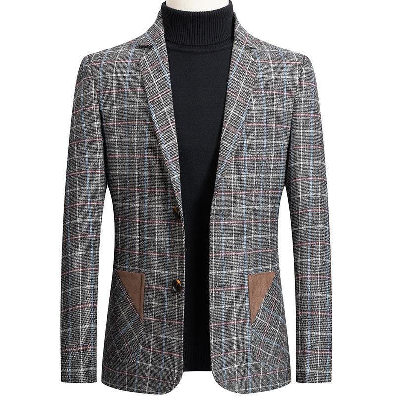Chaqueta de traje pequeña informal de negocios para hombre 2020 Primavera Otoño Blazer coreano Abrigo moderno Traje ajustado para hombre Veste Homme Costume