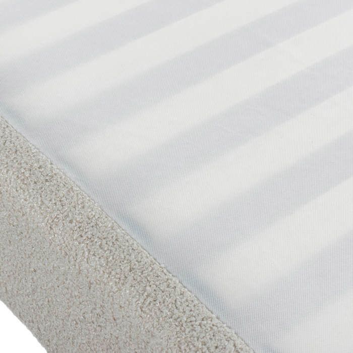Sommier + jeu de pieds 90x190 Newkit tissu Crème