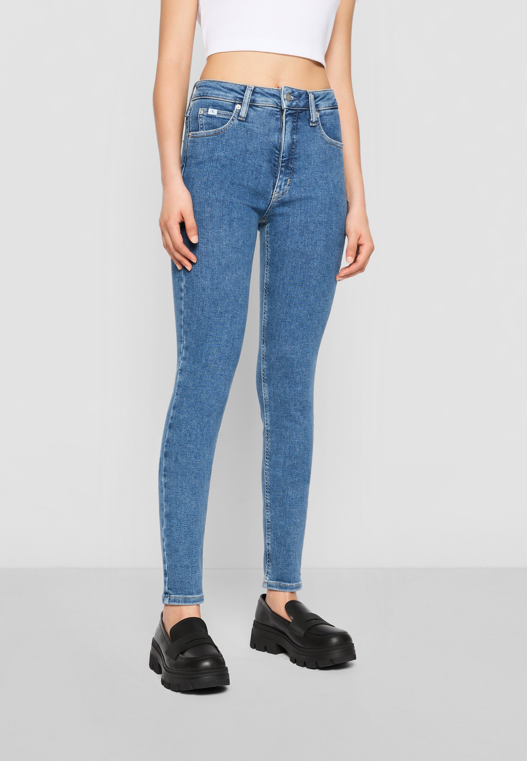 Calvin Klein Jeans HIGH RISE SKINNY - Skinny Fit jeans - denim medium