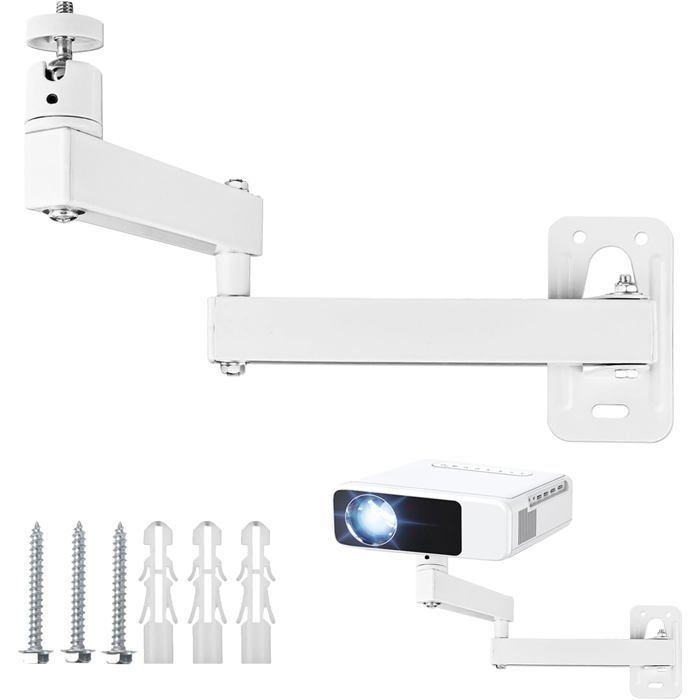 Soporte de techo plegable para proyector, soporte de techo ajustable con rotación de 360° para proyector, soporte de pared para estante de proyector
