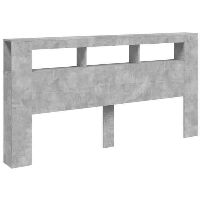 Cabecero LED vidaXL, accesorio de cama, cabecero para estructura de cama, muebles de dormitorio, gris hormigón 200x18,5x103,5cm 837368