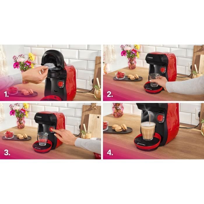 Machine à café multi-boissons - BOSCH - TASSIMO - T10 Happy rouge - 1400 W