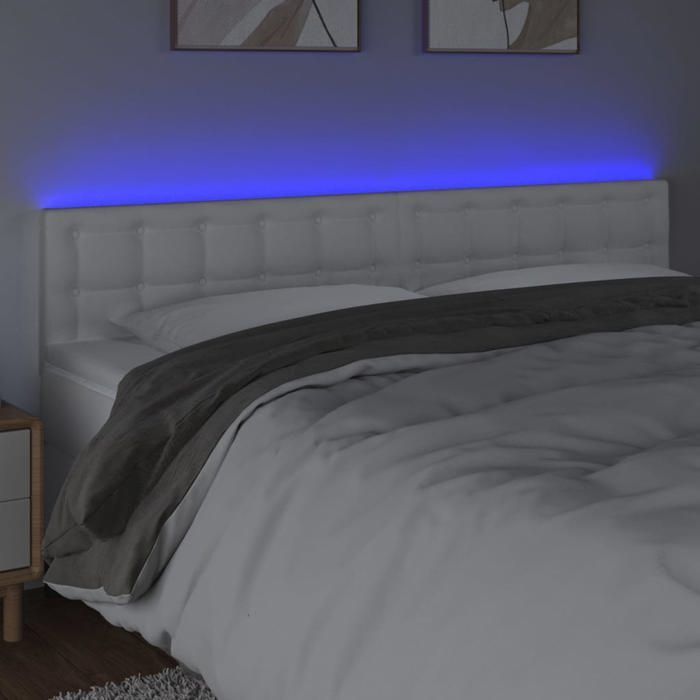 vidaXL LED Headboard Bedroom Furniture Double Bed Accessory Interior Bed Frame Headboard White 3121715