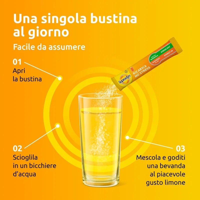SUPRADYN Supradyn Recharge Sem Estresse 20 sachês suplemento alimentar de vitaminas e magnésio