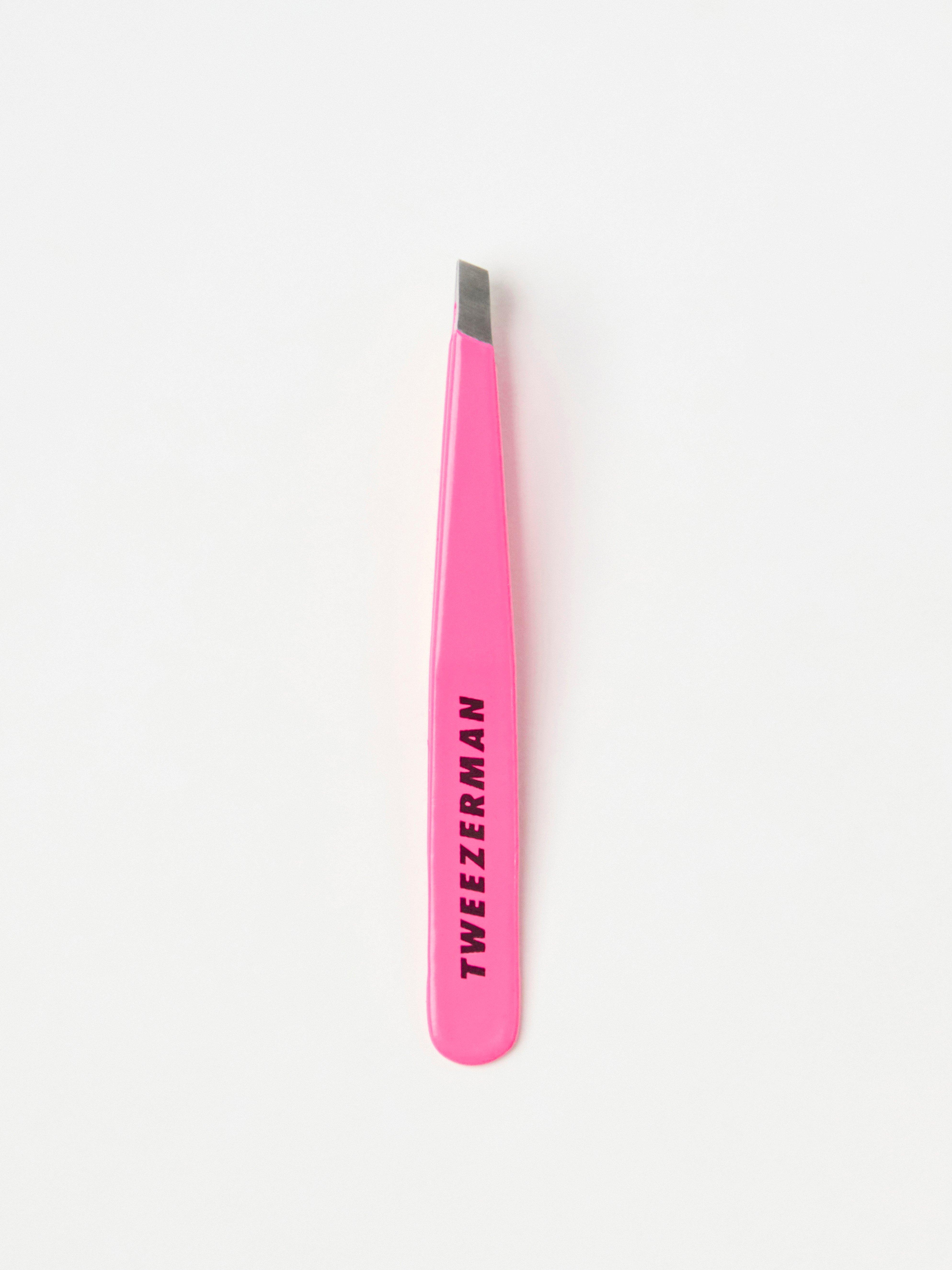 Tweezerman Mini Skrå Pinsett Neon Rosa