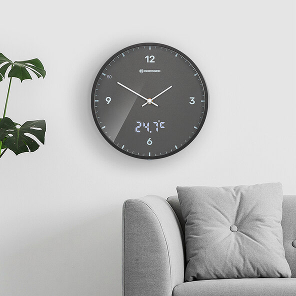 Ceas de perete MyTime LEDsec, antracit