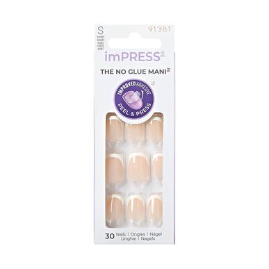 Kiss Impress Model The No Glue Manicure Ψεύτικα Νύχια, Χωρίς Κόλλα, Κοντό Μέγεθος, 30 τεμάχια.