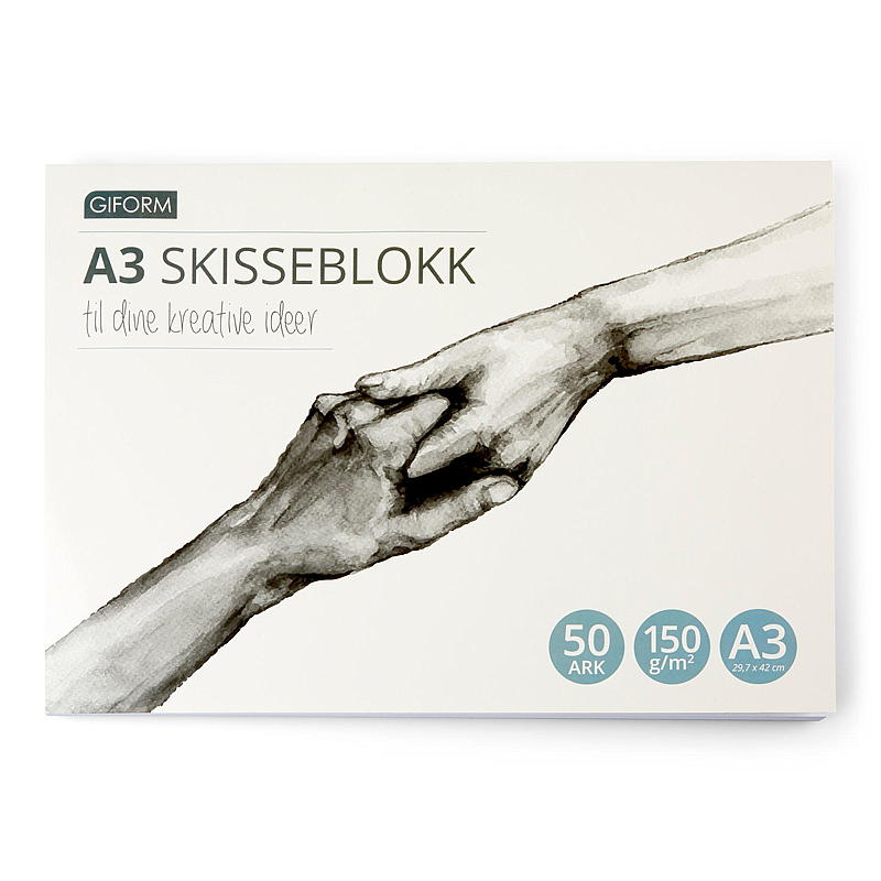 Giform tegneblokk A3 tykke ark
