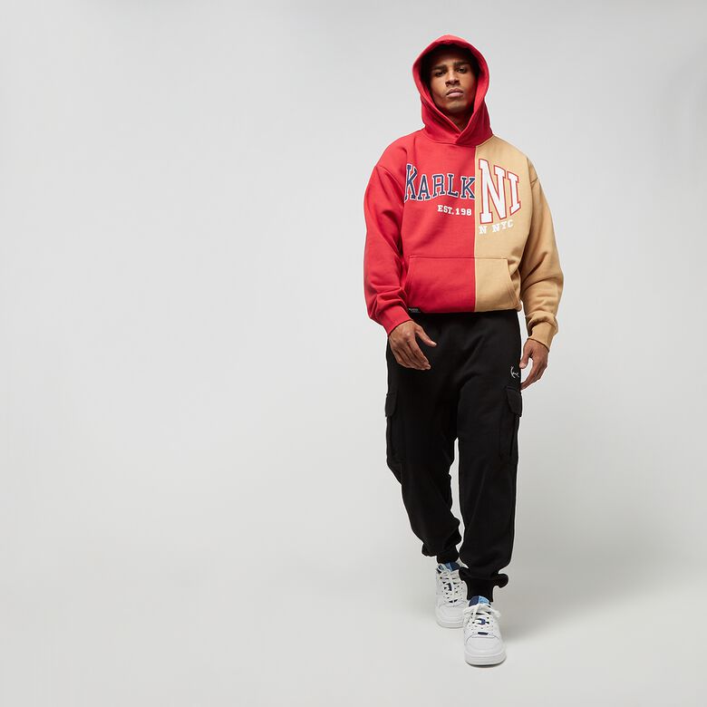 Gewebter Retro-Hoodie mit Schlitz, Oversize-Schnitt