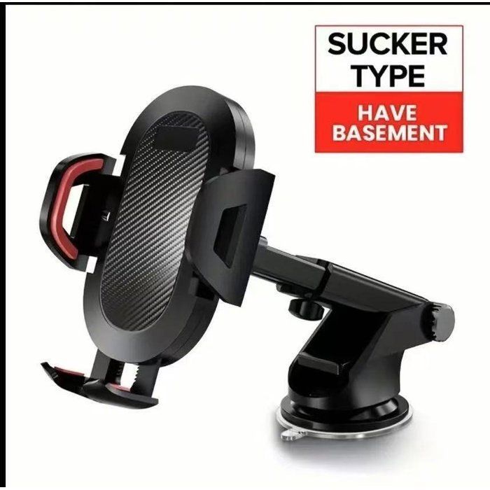 Support de navigation pour voiture à ventouse universel télescopique anti-secousse nouveau modèle-Rouge
