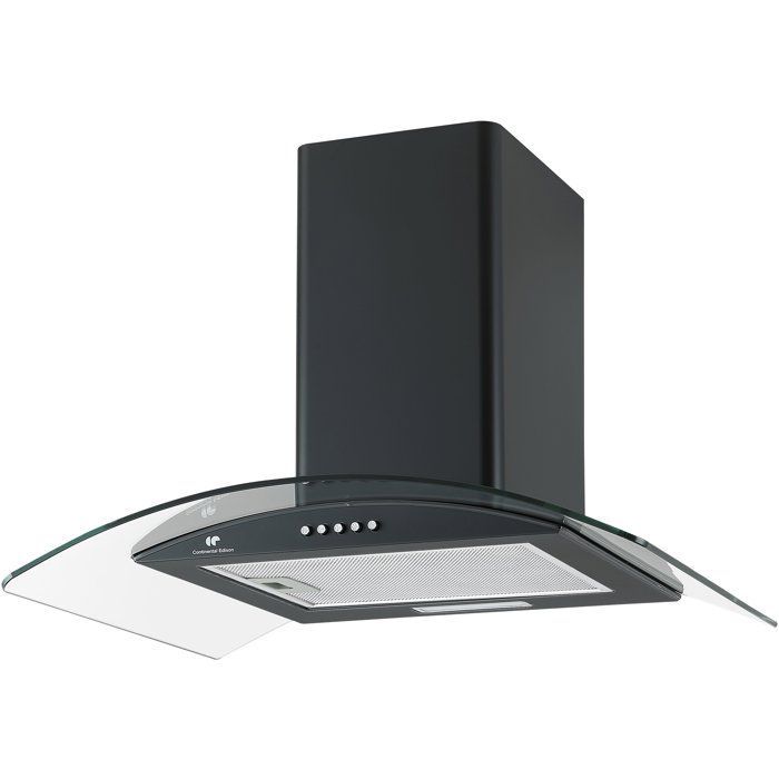 Decoratieve afzuigkap - CONTINENTAL EDISON - CEH60GB2 - Klasse A - 60 x 47 x 50,84 cm - Zwart / Glas