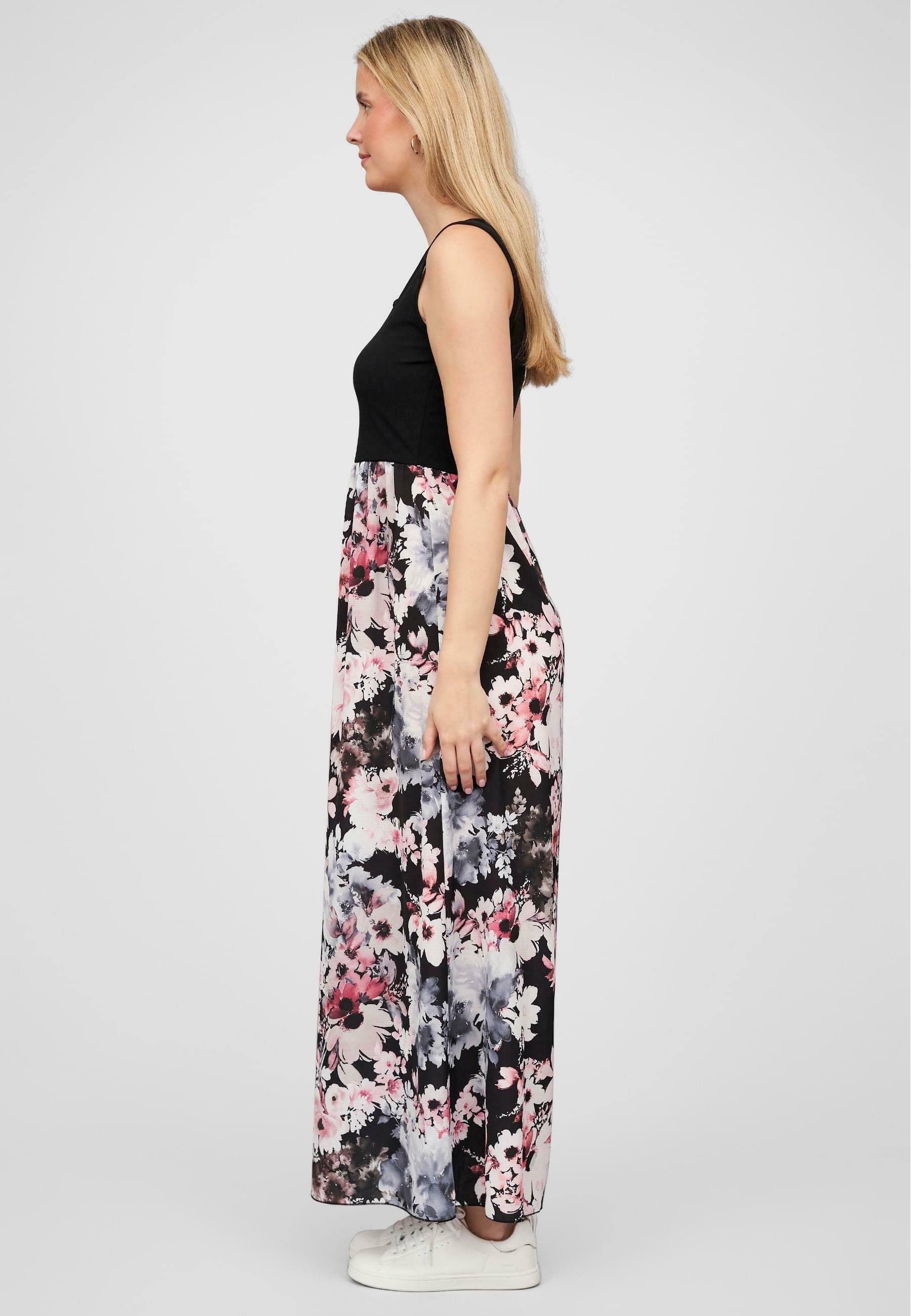Cloud 5ive BLUMEN MUSTER - Vestido longo - preto